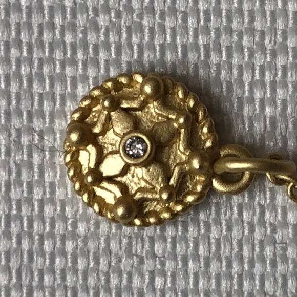 FREIDA ROTHMAN SIGNATURE BEZEL DROP NECKLACE, NEW WITH TAGS, GOLD AND SILVER - Picture 9 of 11